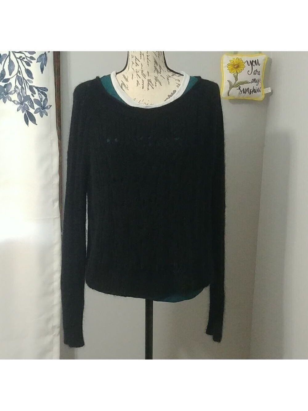 Beautiful Vintage Moda International Black Rabbit Hair Sweater S
